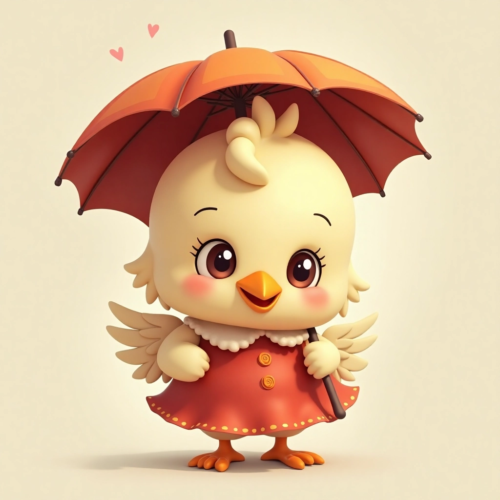 Chick with Umbrella